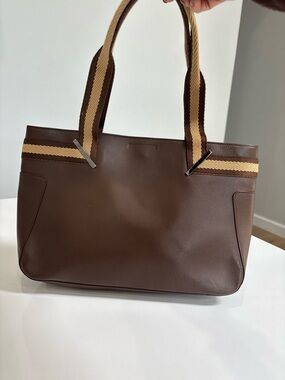 Gucci Tom Ford Era Brown Leather Tote Quiet Luxury Minimalist Work Bag Italy